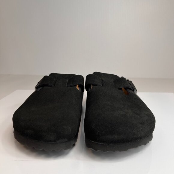 Birkenstock Sandal Women 9 Leather Flat Slide Clog Strap Boston Party Core Ni - Picture 2 of 9